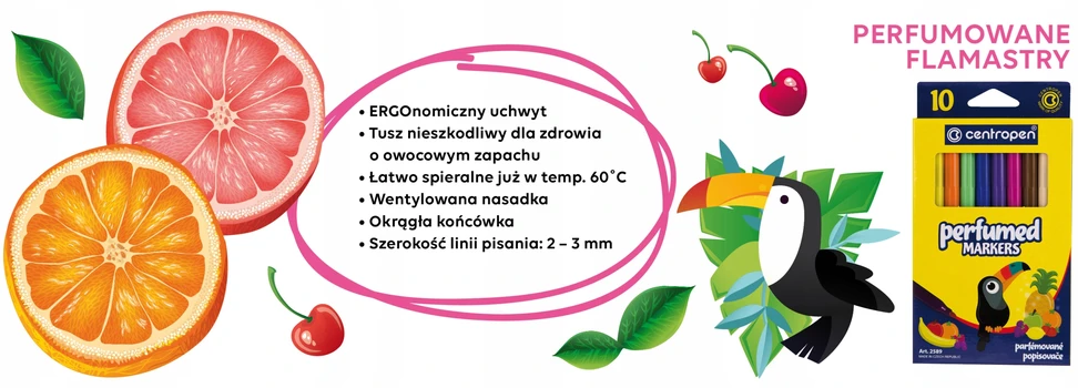 centropen, žymeklių rinkinys 2589, 10 vnt., 2,3 mm, nekenksmingas sveikatai, plaunamas rašalas