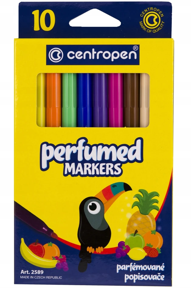centropen, žymeklių rinkinys 2589, 10 vnt., 2,3 mm, nekenksmingas sveikatai, plaunamas rašalas
