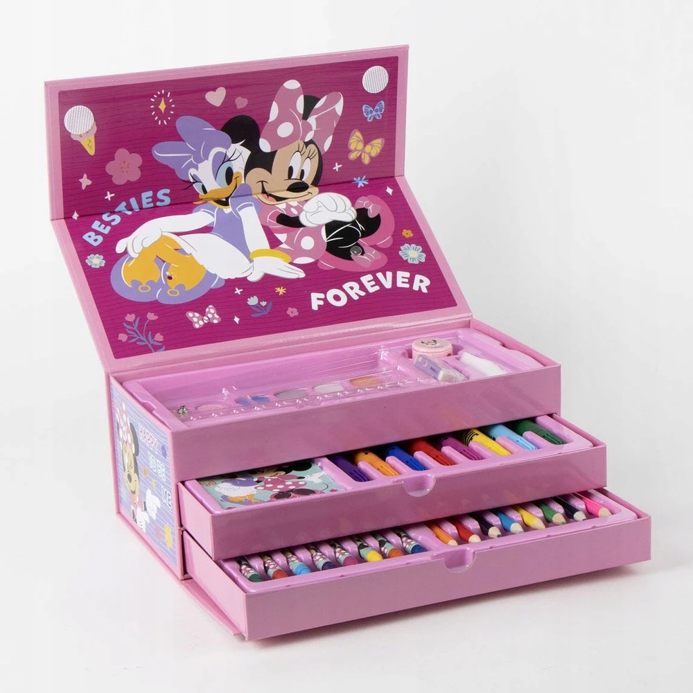 Cerda MYSZKA MINNIE MOUSE Rinkinys PLASTYCZNY ARTYSTYCZNY KUFEREK PRZYBORAMI 43SZT