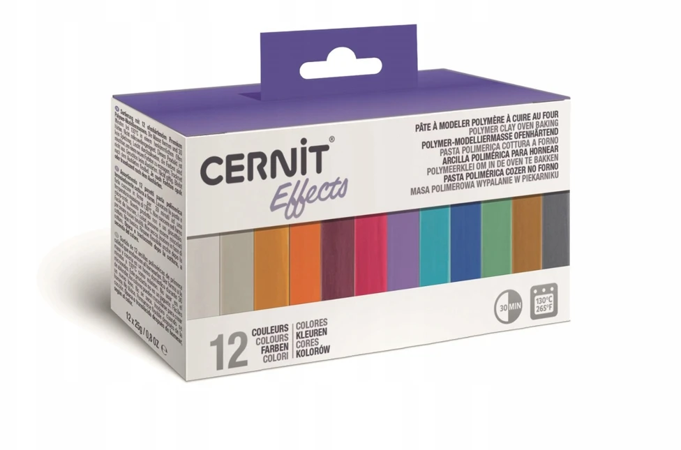 Cernit Modeling Clay Colors with Effects 12x25g įspūdingo modelino rinkinys