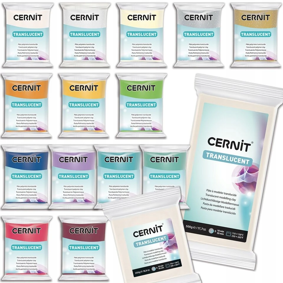 Cernit Translucent modelino 56g, spalva 474 RUBY Raudonas