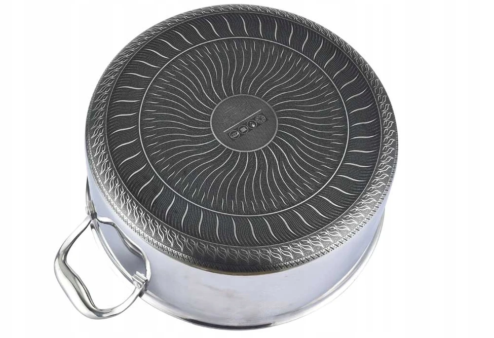 Cheffinger PREMIUM nepridegantis puodas su dangčiu 28cm 4l nerūdijančio plieno