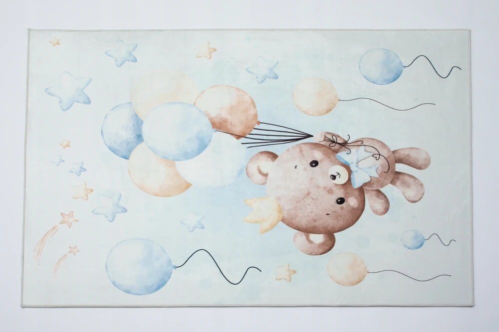 Chemex DYWAN Dziecięcy Drukowany KIDS 160x230 Meškiukas Kokardka Balony Gwiazdki Lot