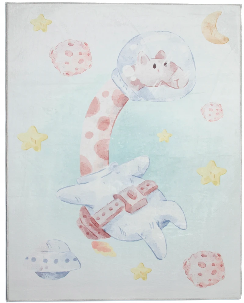 Chemex DYWAN Dziecięcy Drukowany KIDS 160x230 Żyrafa Kosmos Planety Ufo Gwiazdy
