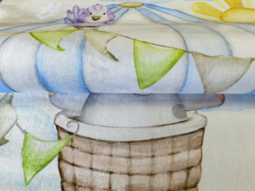 Chemex DYWAN Dziecięcy Drukowany KIDS 160x230 Balon Słoń Lot Słońce Podróż