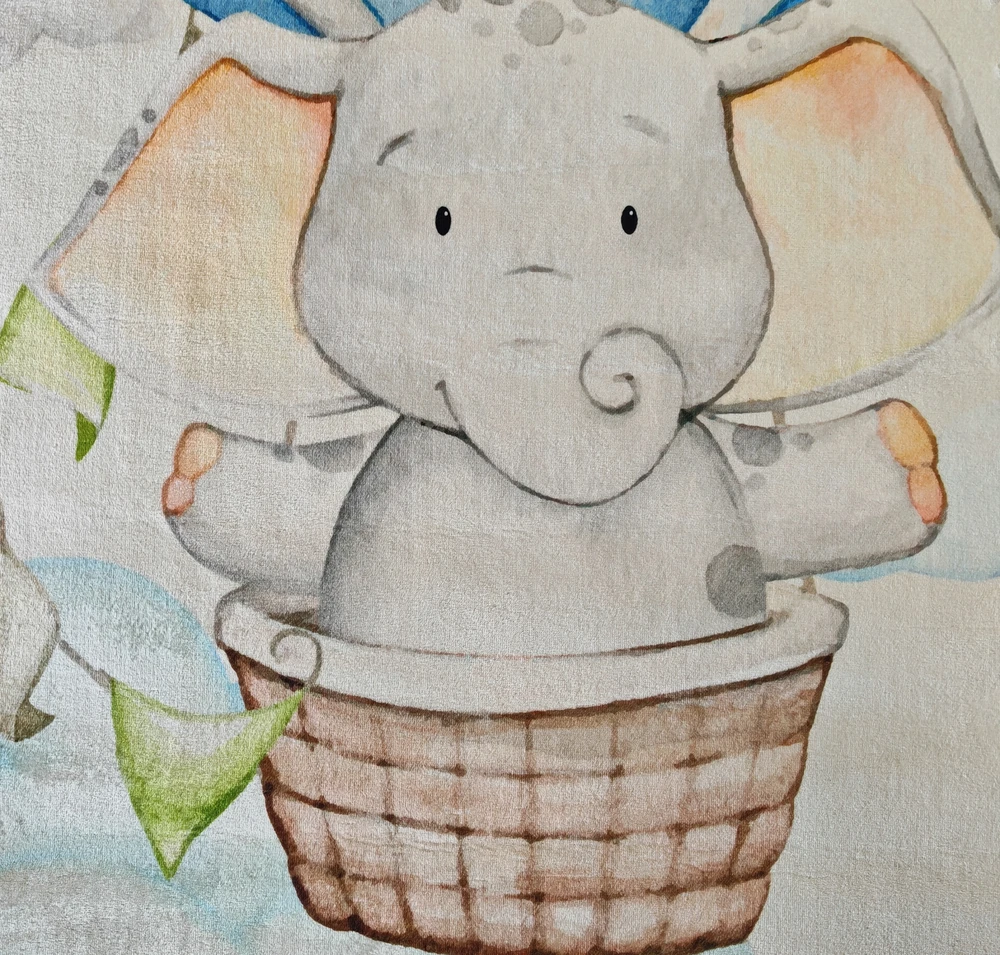 Chemex DYWAN Dziecięcy Drukowany KIDS 160x230 Balon Słoń Lot Słońce Podróż