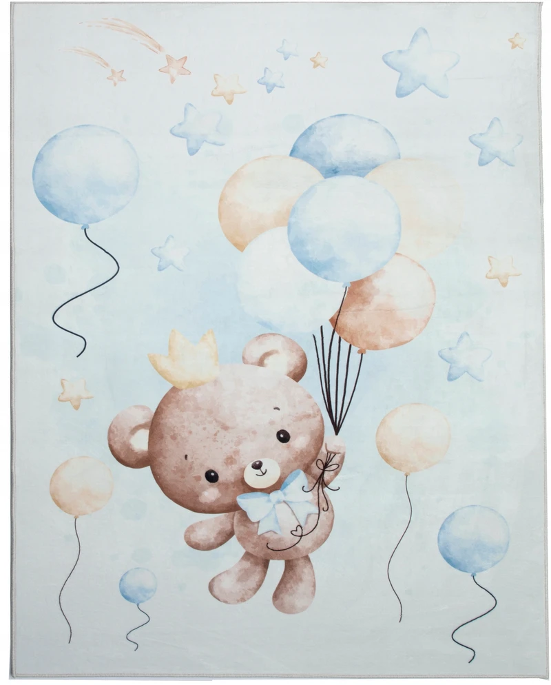 Chemex DYWAN Dziecięcy Drukowany KIDS 160x230 Meškiukas Kokardka Balony Gwiazdki Lot