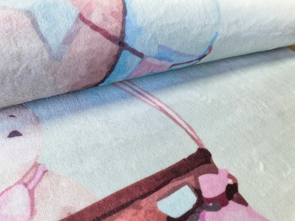 Chemex DYWAN Dziecięcy Drukowany KIDS 180x250 Zajączek Balon Lot Podróż Chmurki