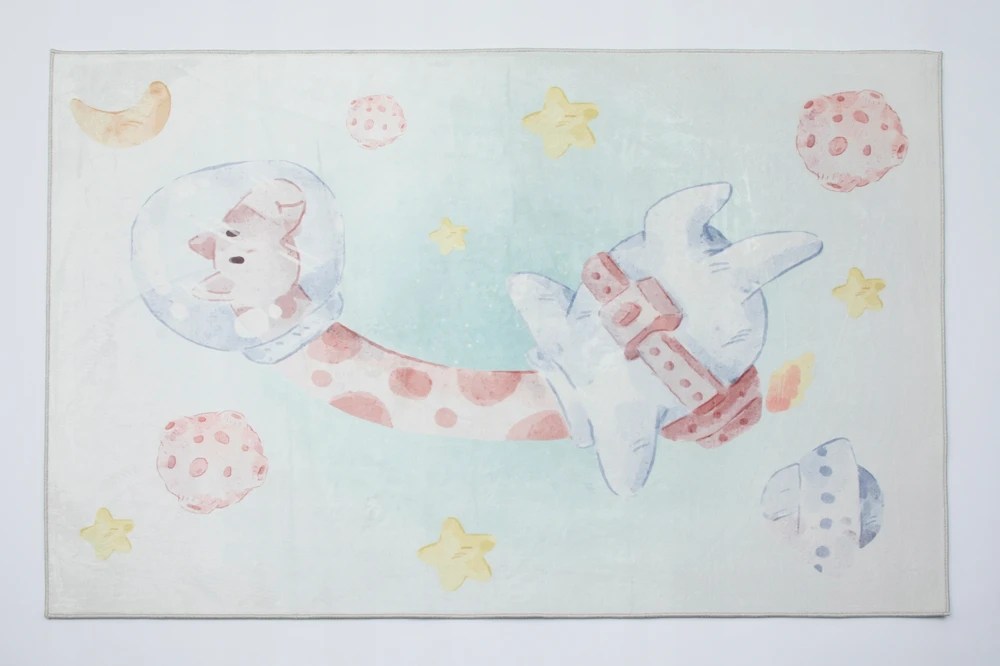 Chemex DYWAN Dziecięcy Drukowany KIDS 200x300 Żyrafa Kosmos Planety Ufo Gwiazdy