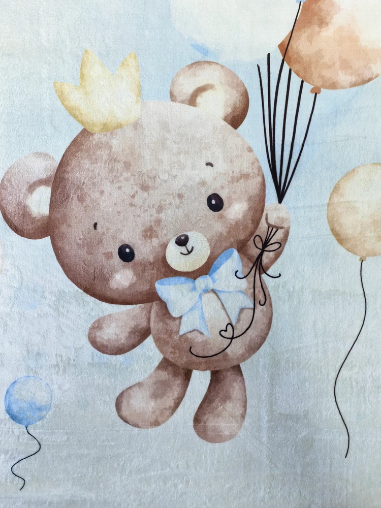 Chemex DYWAN Dziecięcy Drukowany KIDS 200x300 Meškiukas Kokardka Balony Gwiazdki Lot