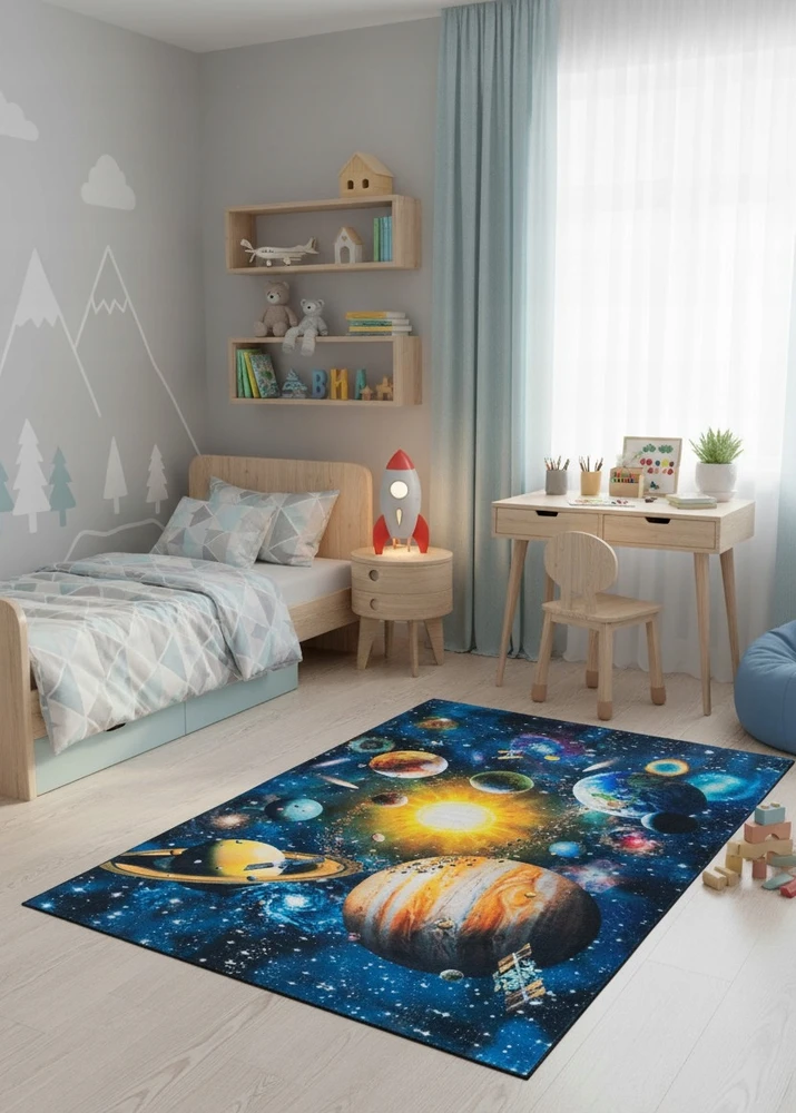 Chemex DYWAN Dziecięcy PRINTED DOVE 160x230 Drukowane Kosmos Planety Galaktyka