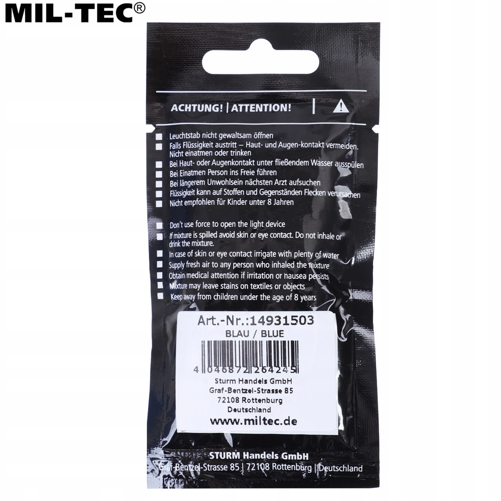 Mil-tec Lightstick Mini 4 cm Mėlyna 10 vnt