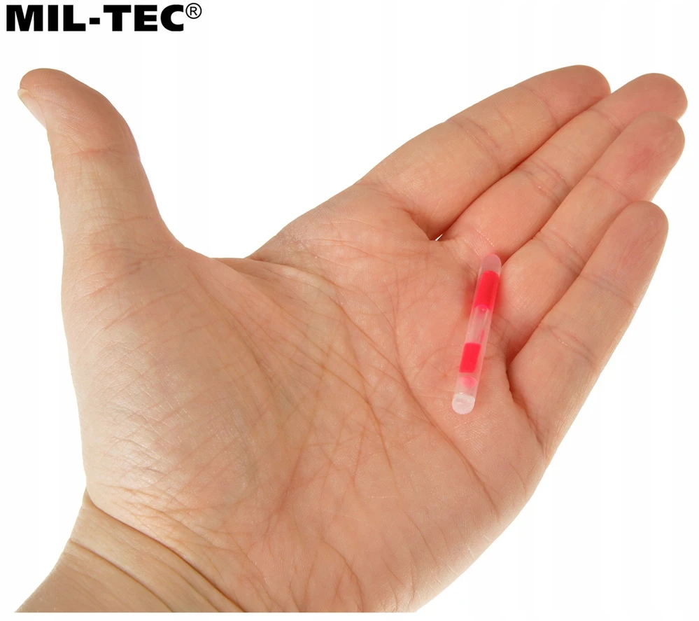 Mil-tec Lightstick Mini 4 cm Raudona 10 vnt