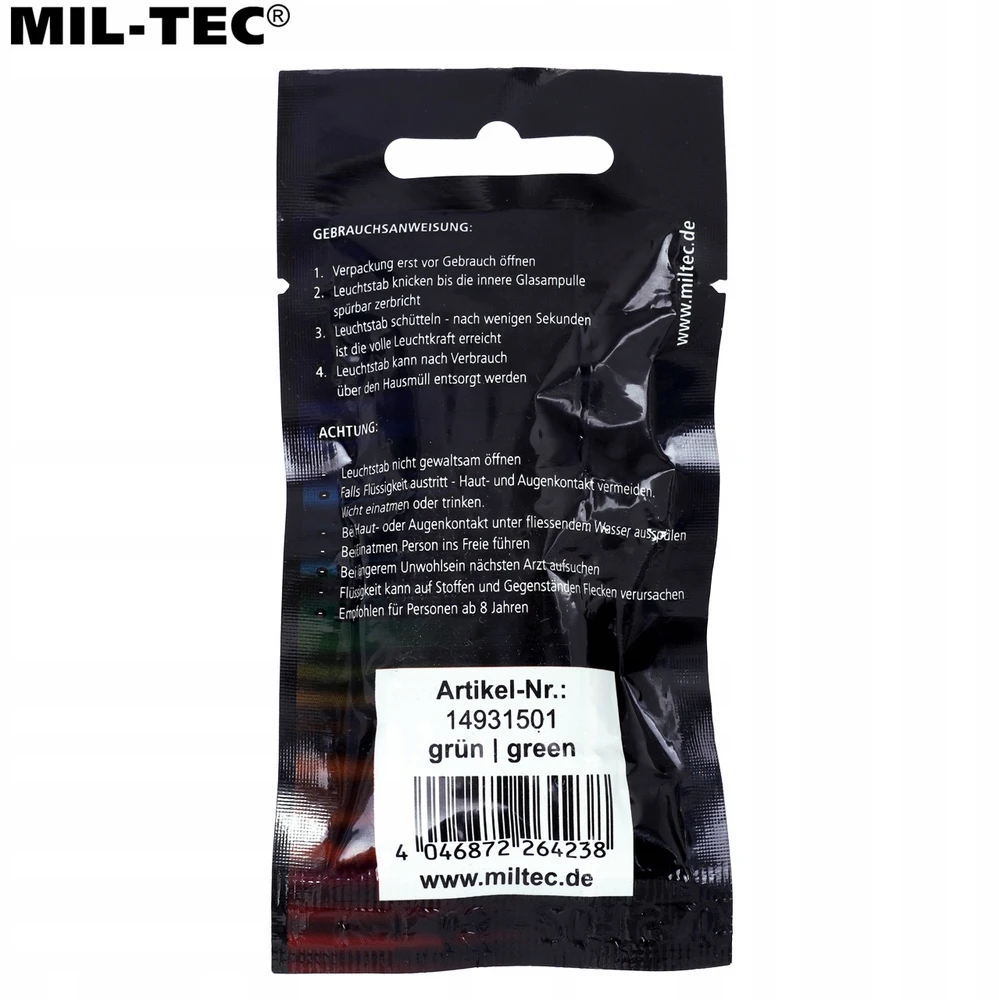 Cheminis apšvietimas Mil-Tec Lightstick Mini 10 vienetų, žalias