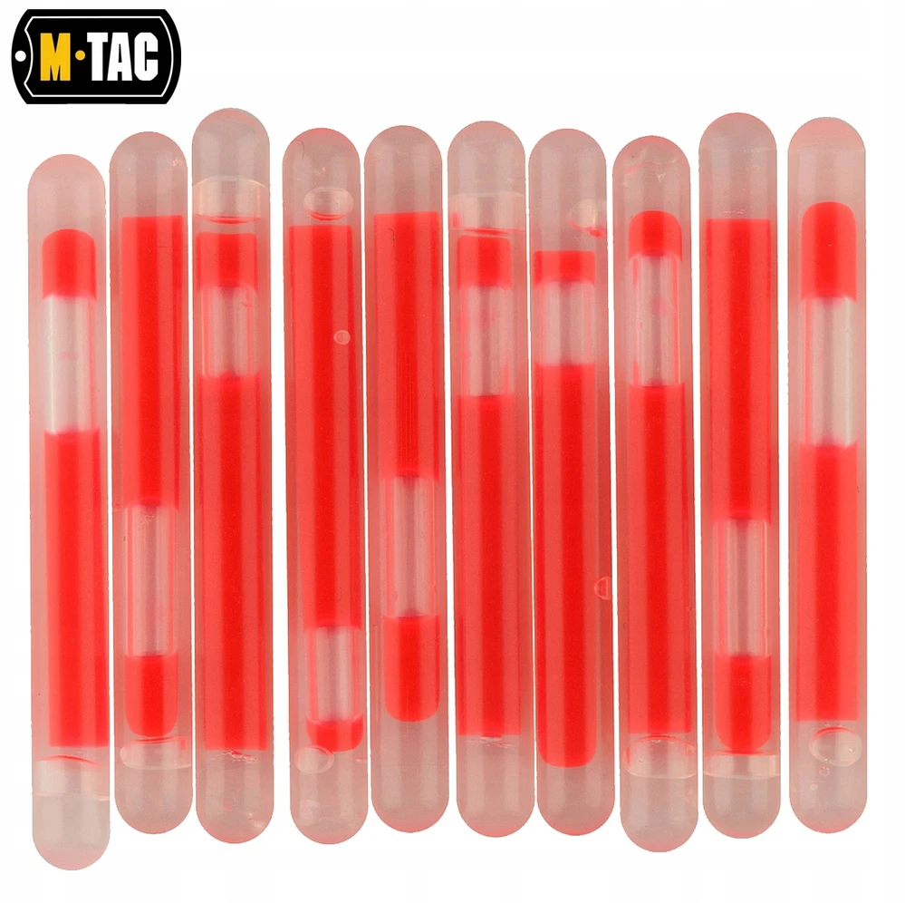 Cheminis šviesos apšvietimas 4,5x40 mm 10 vnt M-Tac Lightstick raudona