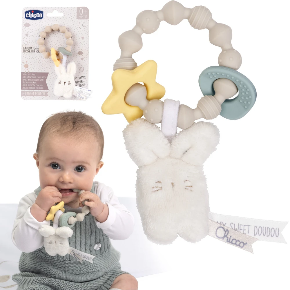 Chicco 184354 CUDDLY BUNNISH TEETHING TOY