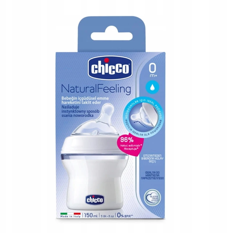 Chicco NaturalFeeling plastikinis butelis 0m+ 150ml 0977