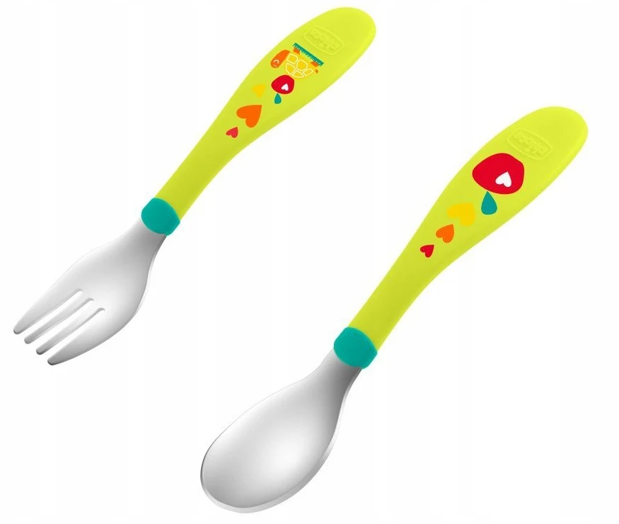 CHICCO 00016102300000 metaliniai stalo įrankiai žali 18m+