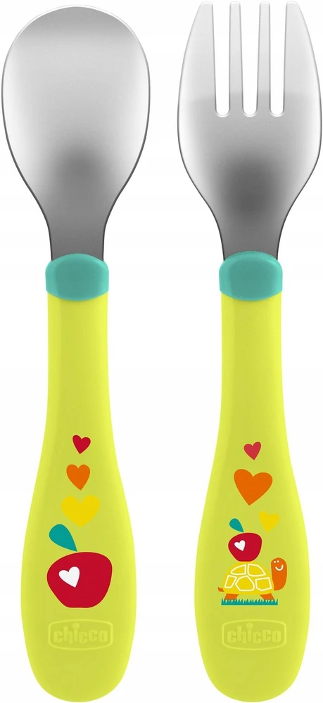CHICCO 00016102300000 metaliniai stalo įrankiai žali 18m+