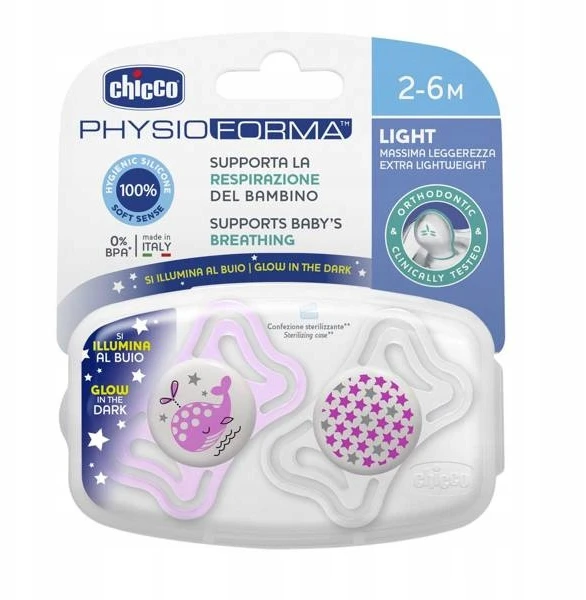 Chicco PhysioForma Light Silikoninis čiulptukas Lumi 2-6m