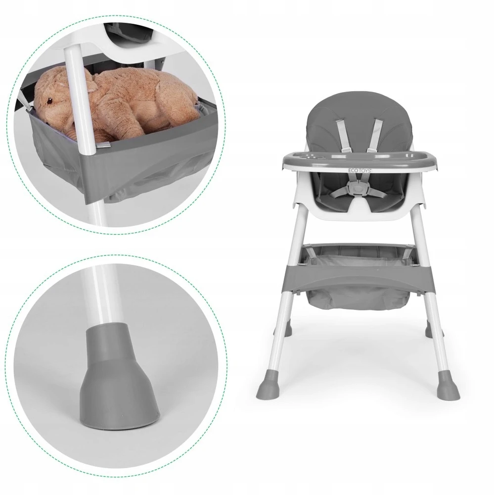 Maitinimo kėdutė, pilka, ECOTOYS