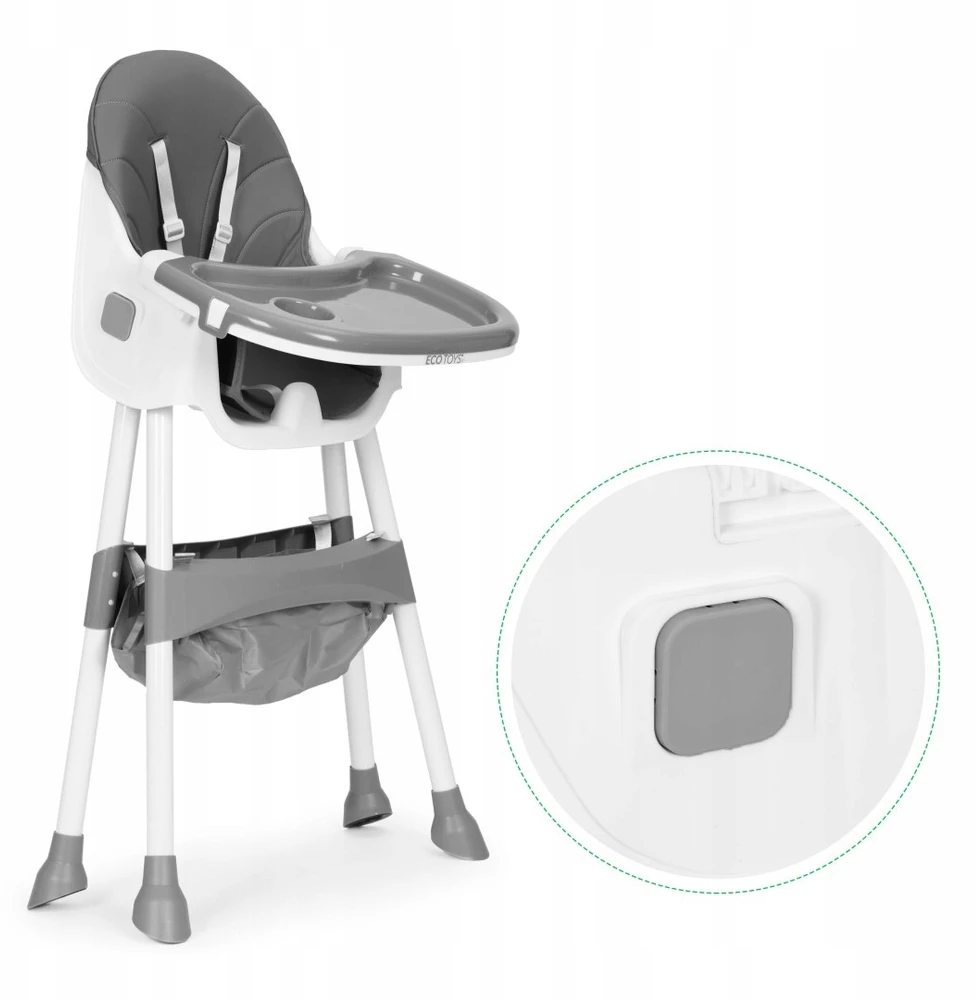 Maitinimo kėdutė, pilka, ECOTOYS