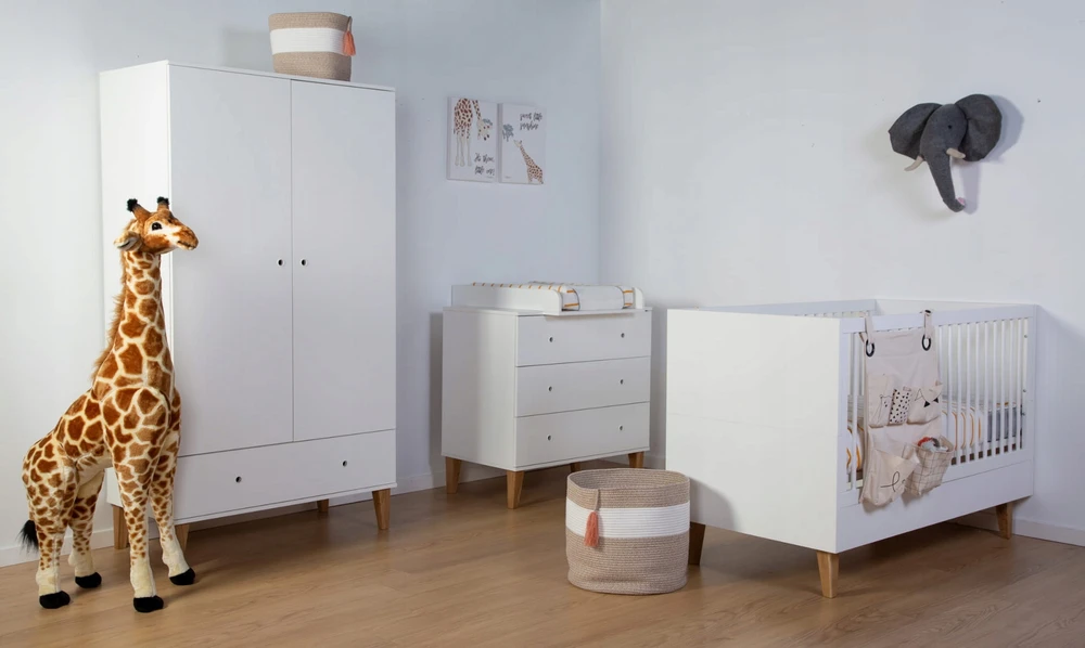 CHILDHOME - KOSZ PLECIONY SZNURKOWY 28x27 CM Baltas/BEIGE