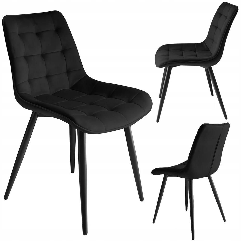 Chill Art Juoda minkšta aksominė kėdė svetainei, valgomajam, moderniai virtuvei
