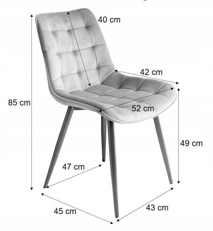 Chill Art Juoda minkšta aksominė kėdė svetainei, valgomajam, moderniai virtuvei