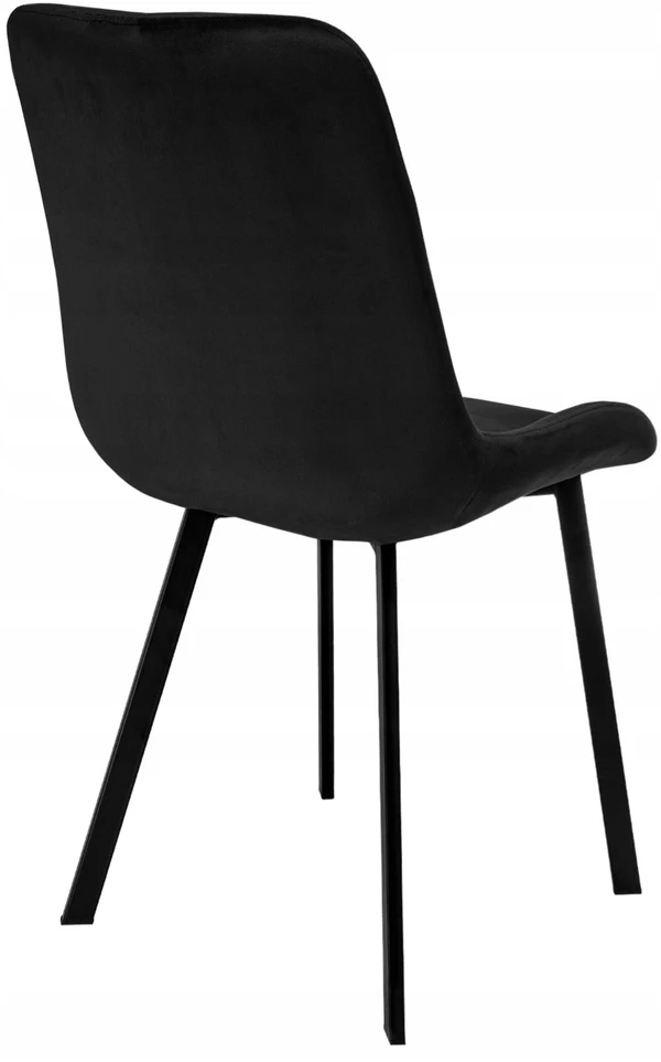 CHILL-ART Minkšta juodo aksomo kėdė valgomajam, moderni, patogi, solidi