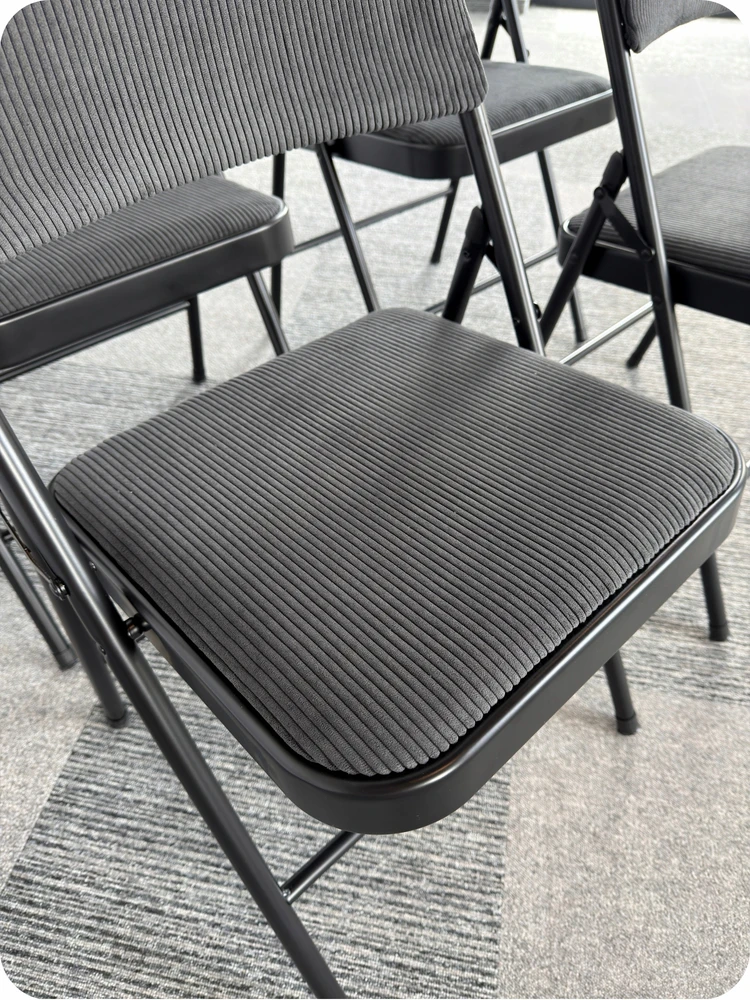 Chill Art Minkšta velveta sulankstoma kėdė, juodo metalo, moderni, patogi