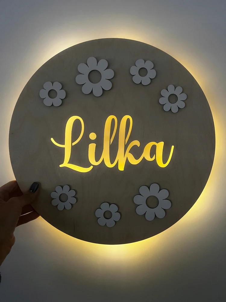 Chill Boho LED naktinė lemputė SU PAVADINIMU, VEIKIA BATERIJA, 34 cm, gėlių dekoras