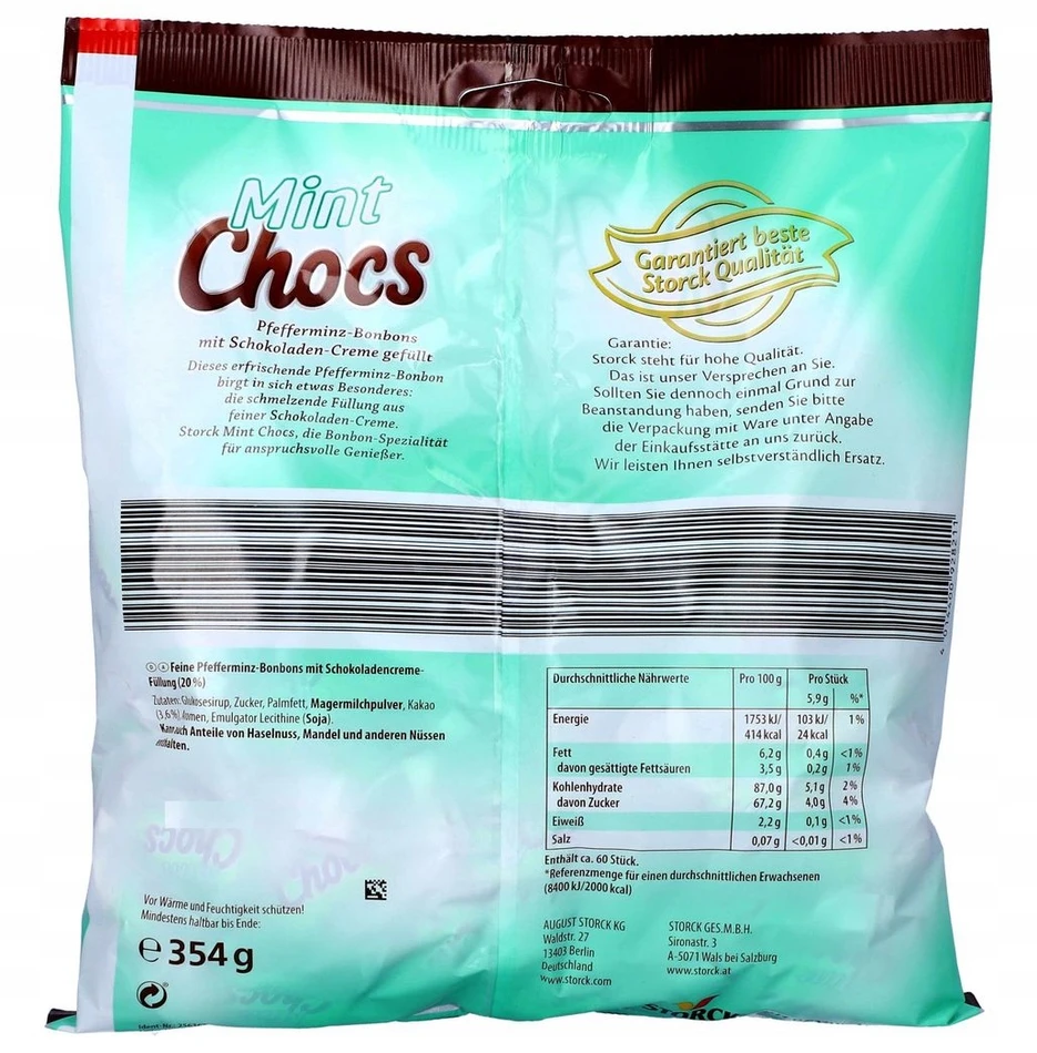 Choke Mint Chocs mėtiniai saldainiai su šokolado įdaru 2x425g vokiški