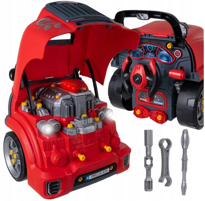 Chrld Jaunojo mechaniko komplektas su automobiliu, 61 el.
