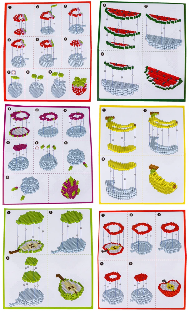 ChRLD Lyginimo karoliukų dėžutės vadovas Fruit 3D 3000 Elements rinkinys