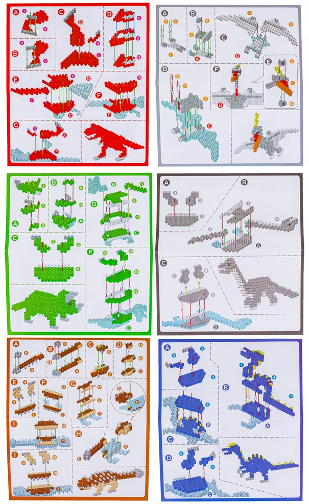 Chrld Lyginimo karoliukų RINKINYS Dinosaurs 3D LYGINIMO KAMBARYS Vaikams 3000 vnt.