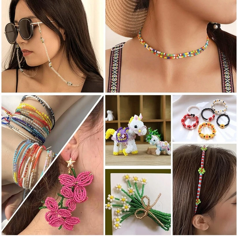 Chrld Rinkinys spalvotų karoliukų apyrankėms ir papuošalams kurti