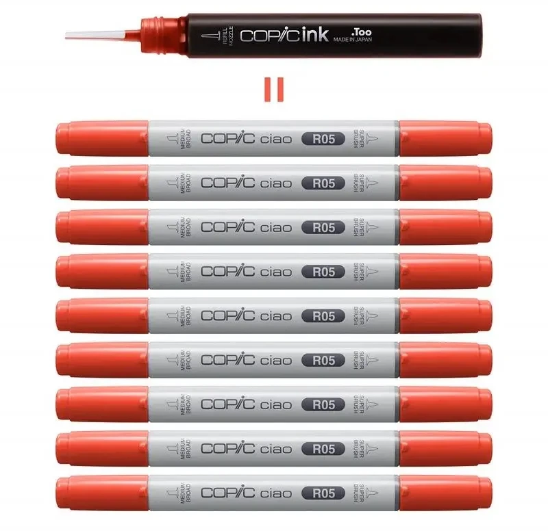 Ciao markerų rinkinys 5+1 Manga 2 - COPIC - Vidutinė ir teptuko型