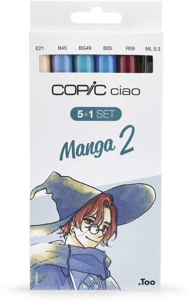 Ciao markerų rinkinys 5+1 Manga 2 - COPIC - Vidutinė ir teptuko型