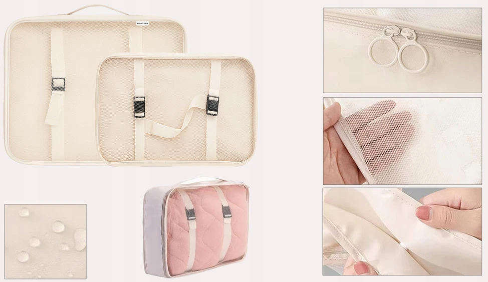 CIRON TRAVEL TRAVEL ORGANIZER RINKINYS kuprinės lagaminui 8 vnt. Smėlio spalvos