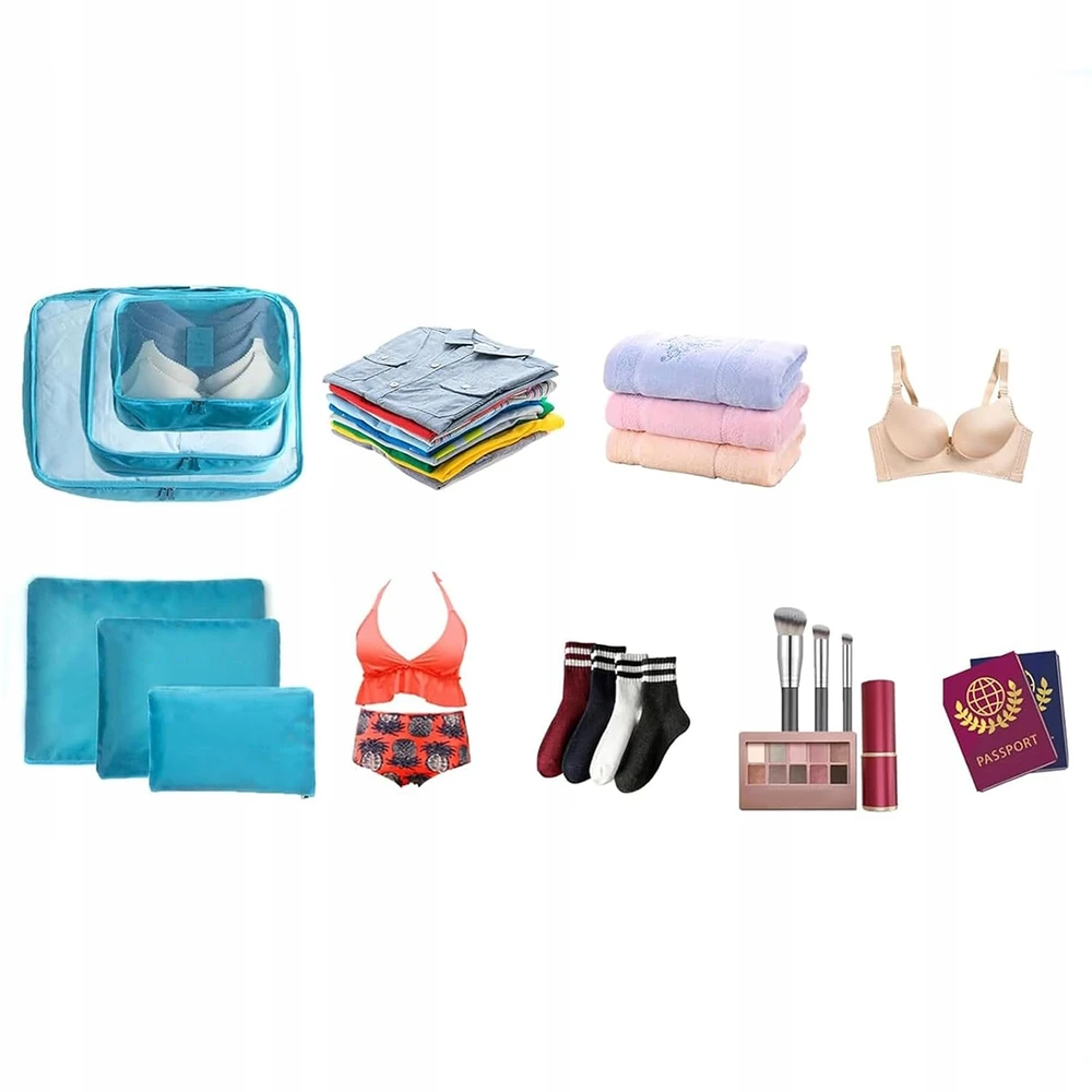 CIRON TRAVEL TRAVEL ORGANIZER SET kuprinės lagaminai 6 vnt. Mėlyna