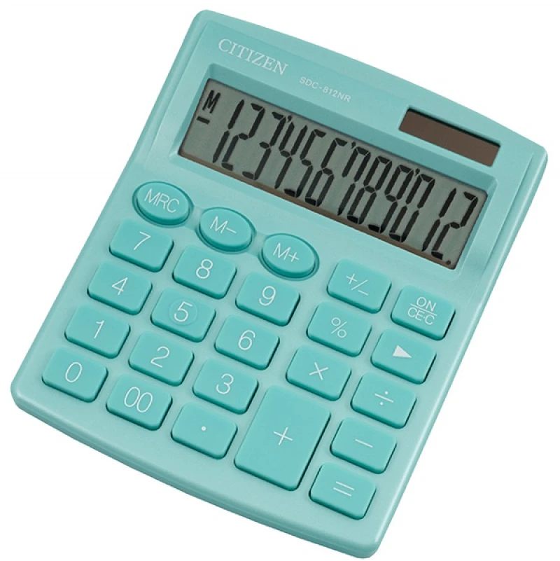 CITIZEN SDC812NRGNE OFFICE CALCULATOR, 12-digit, 127x105mm, žalias