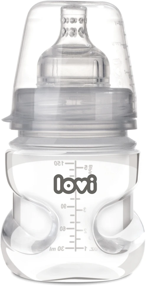 Čiulpimo reflekso netrikdantis rinkinys Lovi buteliukas 150 ml + čiulptukas