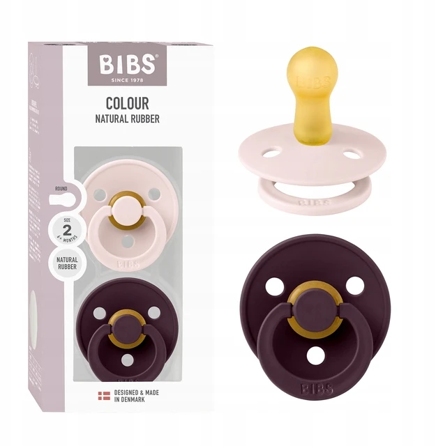 BIBS čiulptukų rinkinys 2 dydis (6 - 18 mėn.) Petal / Plum