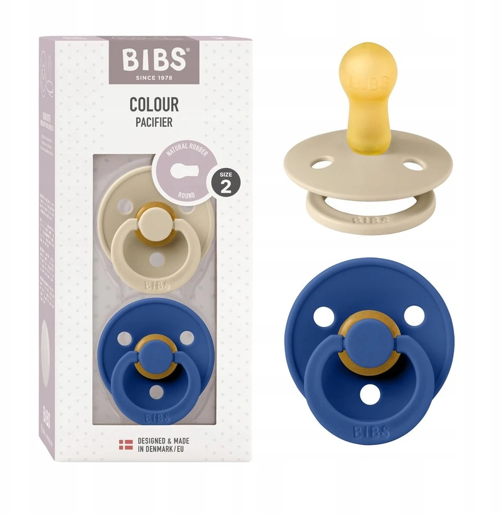 BIBS čiulptukų rinkinys 2 dydis (6 - 18 mėn.) Vanilla / Cornflower