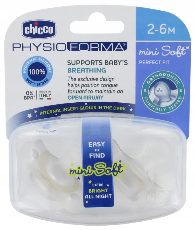 Čiulptukai Chicco Physioforma mini soft, 2-6mėn, 2 vnt.