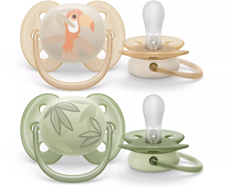Philips AVENT SCF091/07 Čiulptukas Ultra Soft 0-6m papūga/lapai