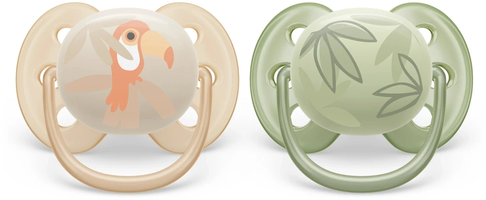 Philips AVENT SCF091/07 Čiulptukas Ultra Soft 0-6m papūga/lapai