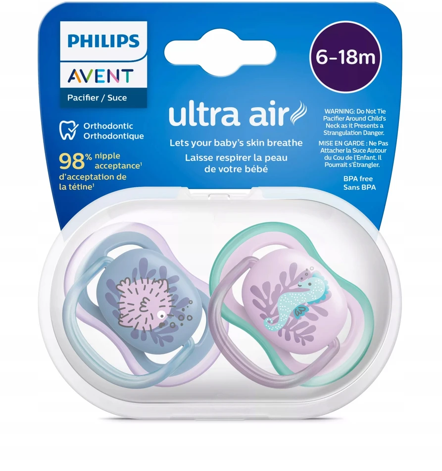 Philips AVENT SCF085/61 Žindukas Ultra Air 6-18m jūrų arkliukas/žuvis
