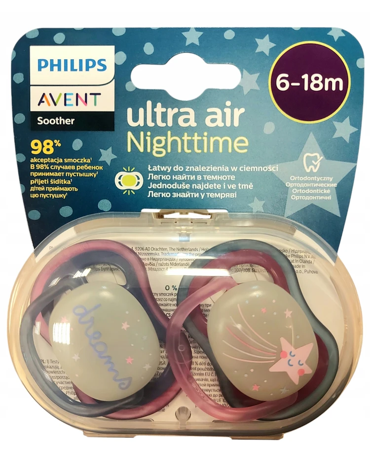 Philips AVENT SCF376/14 Čiulptukas Ultra Nighttime 6-18 sapnai/kometos mergina